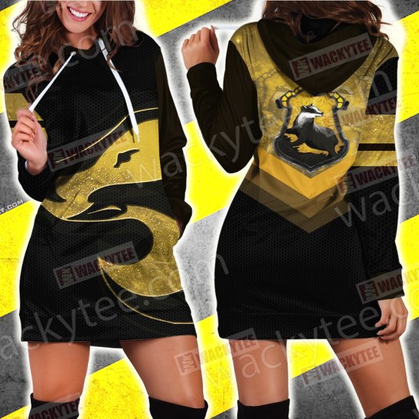 Hogwarts Castle Harry Potter - Loyal Like A Hufflepuff Wacky Style 3D Hoodie Dress