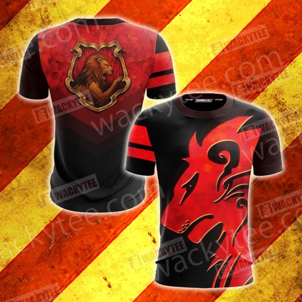 Hogwarts Castle Harry Potter - Brave Like A Gryffindor Wacky Style Unisex 3D T-shirt