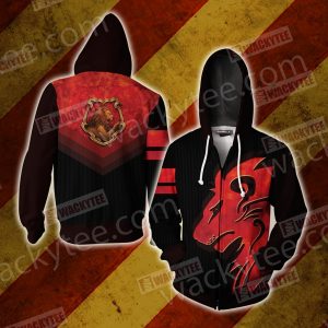 Hogwarts Castle Harry Potter - Brave Like A Gryffindor Wacky Style Zip Up Hoodie