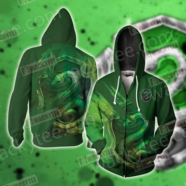 Harry Potter - Cunning Like A Slytherin Wacky Style Zip Up Hoodie