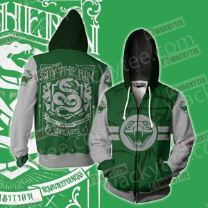 Harry Potter Cunning Like A Slytherin Wacky Style Zip Up Hoodie