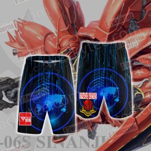 Sinanju Gundam Unisex 3D Beach Shorts
