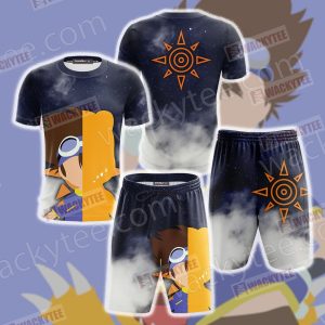 Digimon Yagami Taichi And Agumon Minimalist Unisex 3D T-shirt