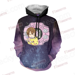 Digimon Hikari And Nyaromon 3D Hoodie