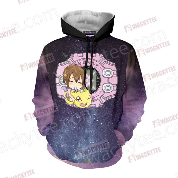 Digimon Hikari And Nyaromon 3D Hoodie