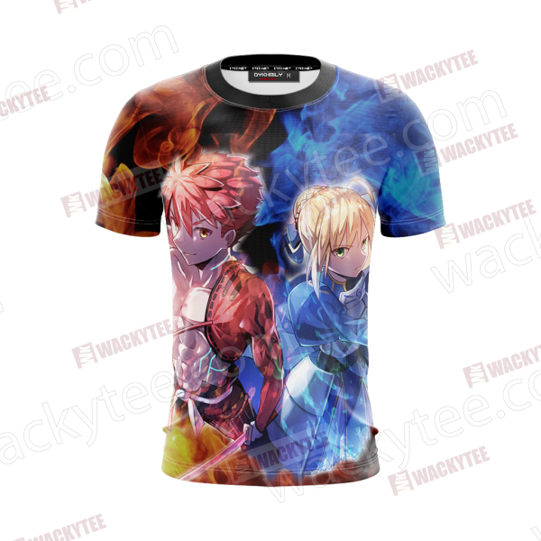 Fate/ Stay Night - Shirou Emiya and Saber Unisex 3D T-shirt