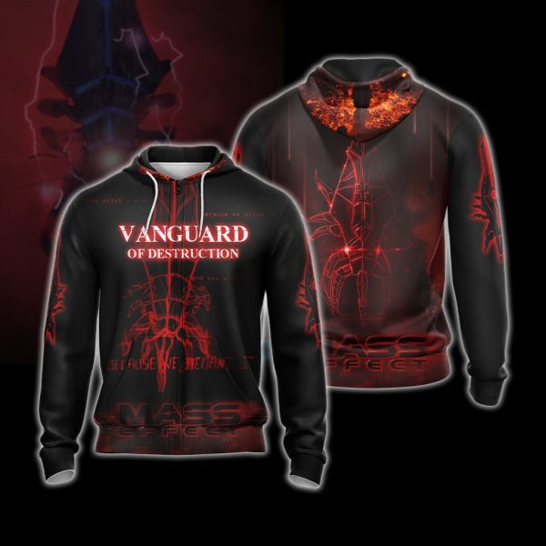 Mass Effect - Vanguard Of Destruction Unisex 3D T-shirt Zip Hoodie Pullover Hoodie Zip Hoodie S