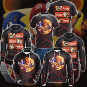 Mario Sonic Crash The Plumber The Hedgehog And The Bandicoot Video Game 3D All Over Printed T-shirt Tank Top Zip Hoodie Pullover Hoodie Hawaiian Shirt Beach Shorts Jogger   