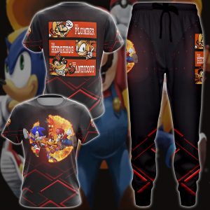 Mario Sonic Crash The Plumber The Hedgehog And The Bandicoot Video Game 3D All Over Printed T-shirt Tank Top Zip Hoodie Pullover Hoodie Hawaiian Shirt Beach Shorts Jogger   