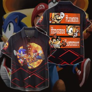 Mario Sonic Crash The Plumber The Hedgehog And The Bandicoot Video Game 3D All Over Printed T-shirt Tank Top Zip Hoodie Pullover Hoodie Hawaiian Shirt Beach Shorts Jogger Hawaiian Shirt S 