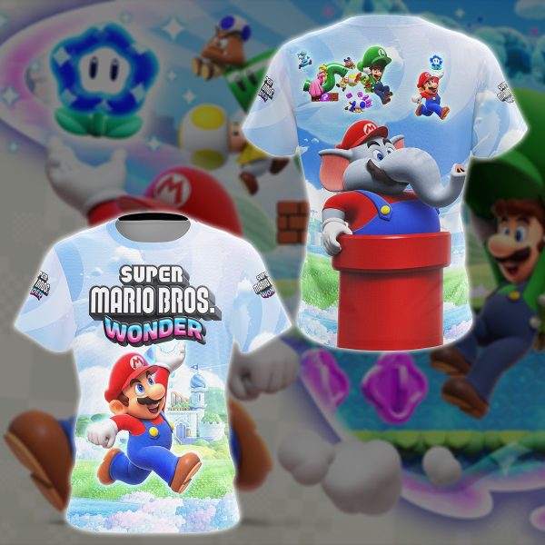 Super Mario Bros. Wonder Video Game All Over Printed T-shirt Tank Top Zip Hoodie Pullover Hoodie Hawaiian Shirt Beach Shorts Joggers