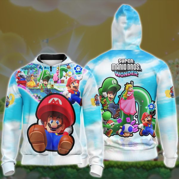 Super Mario Bros. Wonder Video Game All Over Printed T-shirt Tank Top Zip Hoodie Pullover Hoodie Hawaiian Shirt Beach Shorts Joggers Zip Hoodie S