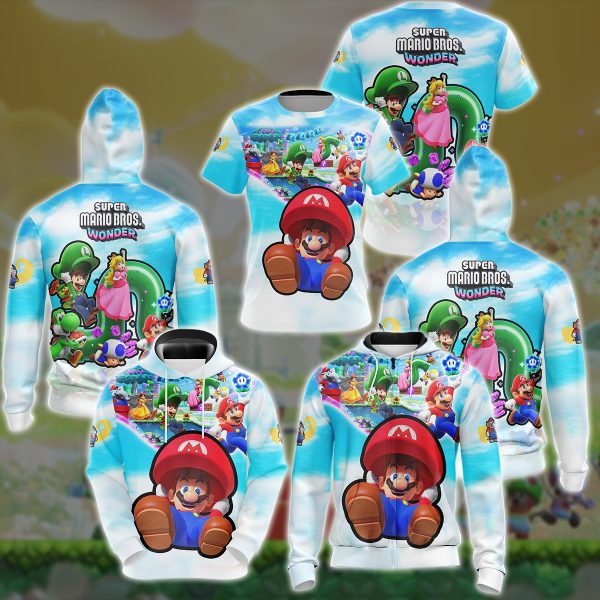 Super Mario Bros. Wonder Video Game All Over Printed T-shirt Tank Top Zip Hoodie Pullover Hoodie Hawaiian Shirt Beach Shorts Joggers