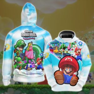 Super Mario Bros. Wonder Video Game All Over Printed T-shirt Tank Top Zip Hoodie Pullover Hoodie Hawaiian Shirt Beach Shorts Joggers Hoodie S 