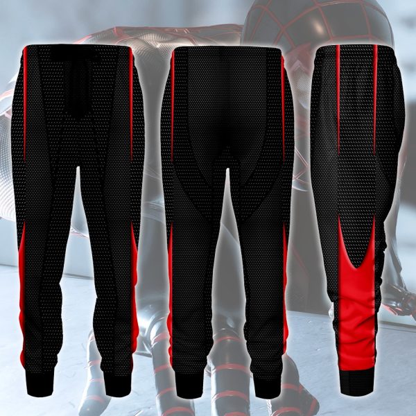 Spider-Man 2 Miles Morales T.R.A.C.K Black Suit Cosplay Video Game All Over Printed T-shirt Tank Top Zip Hoodie Pullover Hoodie Hawaiian Shirt Beach Shorts Joggers Joggers S