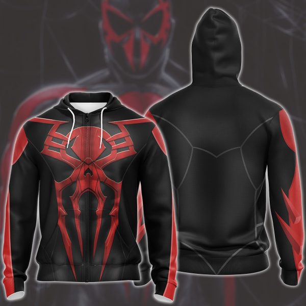 Spider-Man 2099 Black Suit Cosplay Video Game All Over Printed T-shirt Tank Top Zip Hoodie Pullover Hoodie Hawaiian Shirt Beach Shorts Joggers 01 Zip Hoodie S