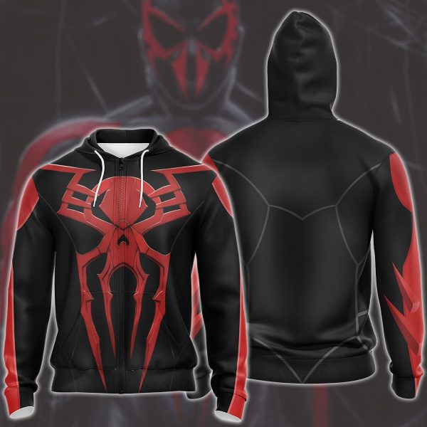 Spider-Man 2099 Black Suit Cosplay Video Game All Over Printed T-shirt Tank Top Zip Hoodie Pullover Hoodie Hawaiian Shirt Beach Shorts Joggers 02 Zip Hoodie S