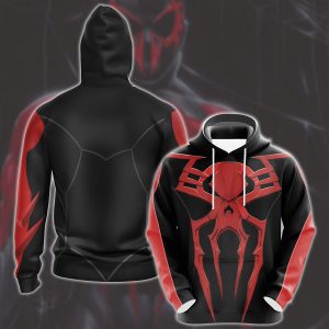 Spider-Man 2099 Black Suit Cosplay Video Game All Over Printed T-shirt Tank Top Zip Hoodie Pullover Hoodie Hawaiian Shirt Beach Shorts Joggers 02 Hoodie S