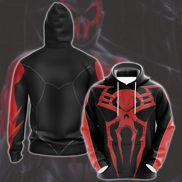 Spider-Man 2099 Black Suit Cosplay Video Game All Over Printed T-shirt Tank Top Zip Hoodie Pullover Hoodie Hawaiian Shirt Beach Shorts Joggers 02 Hoodie S