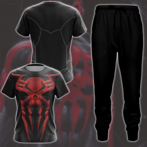 Spider-Man 2099 Black Suit Cosplay Video Game All Over Printed T-shirt Tank Top Zip Hoodie Pullover Hoodie Hawaiian Shirt Beach Shorts Joggers   