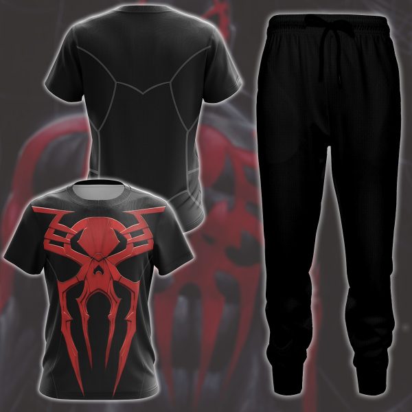 Spider-Man 2099 Black Suit Cosplay Video Game All Over Printed T-shirt Tank Top Zip Hoodie Pullover Hoodie Hawaiian Shirt Beach Shorts Joggers