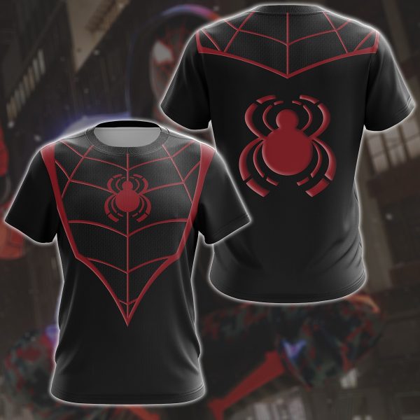 Spider-Man 2 Miles Morales The End Suit Cosplay Video Game All Over Printed T-shirt Tank Top Zip Hoodie Pullover Hoodie Hawaiian Shirt Beach Shorts Joggers T-shirt M