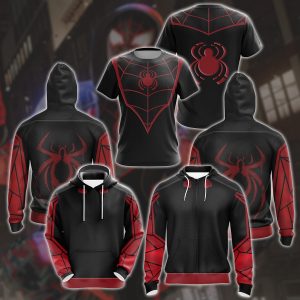 Spider-Man 2 Miles Morales The End Suit Cosplay Video Game All Over Printed T-shirt Tank Top Zip Hoodie Pullover Hoodie Hawaiian Shirt Beach Shorts Joggers   