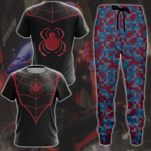 Spider-Man 2 Miles Morales The End Suit Cosplay Video Game All Over Printed T-shirt Tank Top Zip Hoodie Pullover Hoodie Hawaiian Shirt Beach Shorts Joggers   