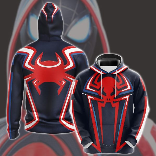 Spider-Man 2 Miles Morales 2099 Suit Cosplay Video Game All Over Printed T-shirt Tank Top Zip Hoodie Pullover Hoodie Hawaiian Shirt Beach Shorts Joggers Hoodie S