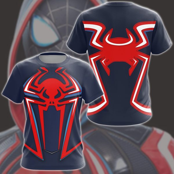 Spider-Man 2 Miles Morales 2099 Suit Cosplay Video Game All Over Printed T-shirt Tank Top Zip Hoodie Pullover Hoodie Hawaiian Shirt Beach Shorts Joggers T-shirt S