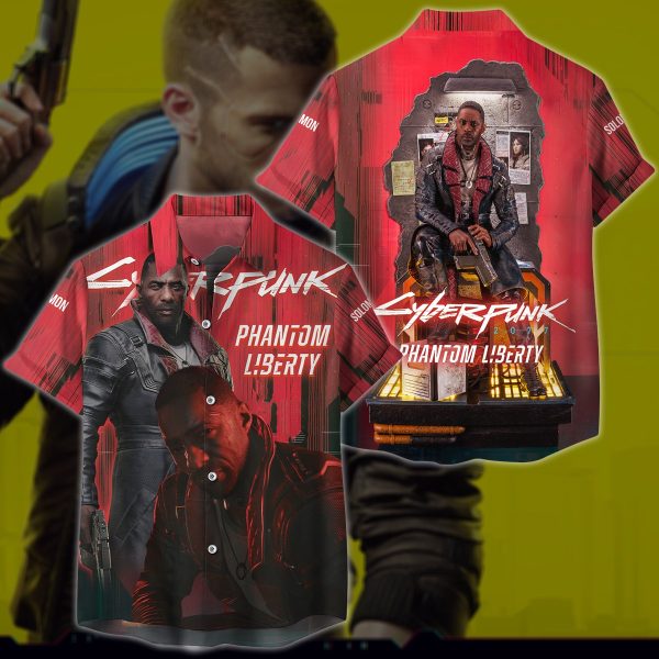 Cyberpunk 2077: Phantom Liberty Video Game All Over Printed T-shirt Tank Top Zip Hoodie Pullover Hoodie Hawaiian Shirt Beach Shorts Joggers Hawaiian Shirt S