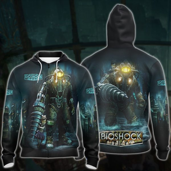 BioShock Video Game All Over Printed T-shirt Tank Top Zip Hoodie Pullover Hoodie Hawaiian Shirt Beach Shorts Joggers Zip Hoodie S