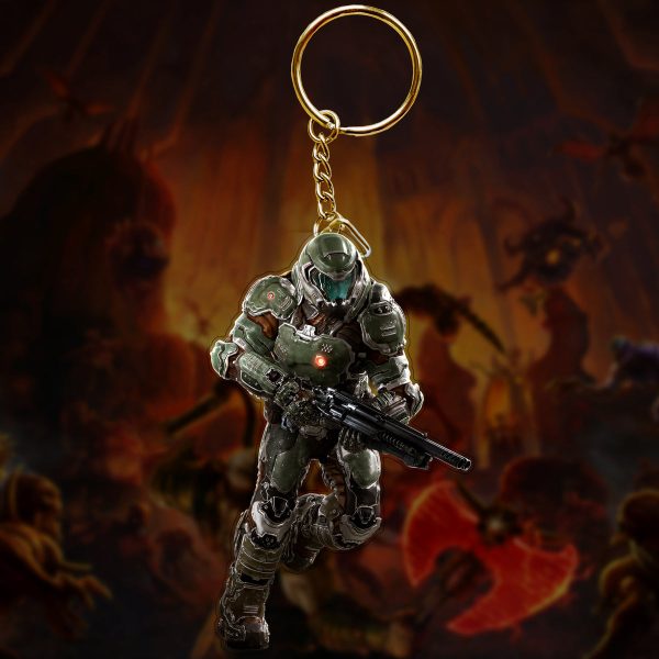 Doom Keychain Video Game Keychains Acrylic Plastic