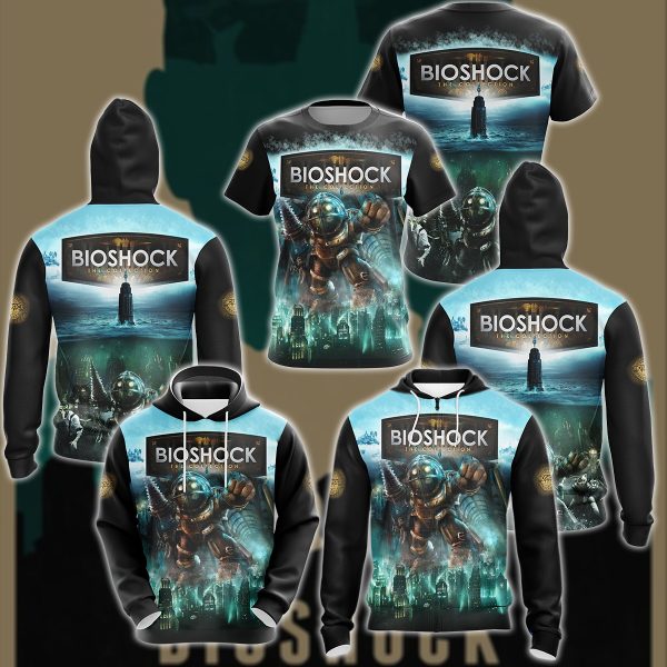 BioShock Video Game 3D All Over Printed T-shirt Tank Top Zip Hoodie Pullover Hoodie Hawaiian Shirt Beach Shorts Joggers