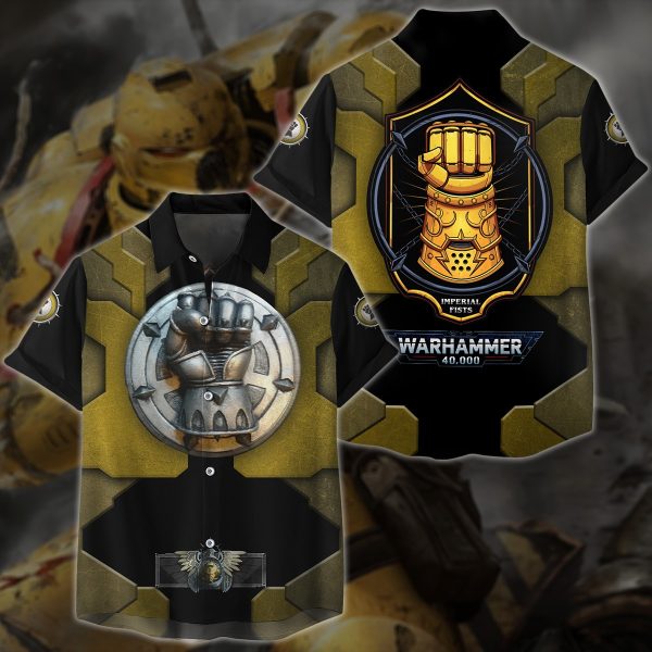 Warhammer 40K Imperial Fists Video Game All-Over T-shirt Hoodie Tank Top Hawaiian Shirt Beach Shorts Joggers Hawaiian Shirt S