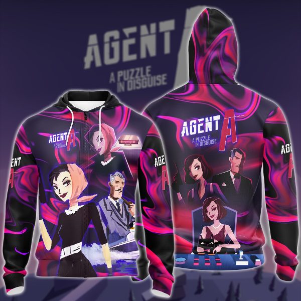 Agent A: Puzzle in disguise Video Game All-Over T-shirt Hoodie Tank Top Hawaiian Shirt Beach Shorts Joggers Zip Hoodie S