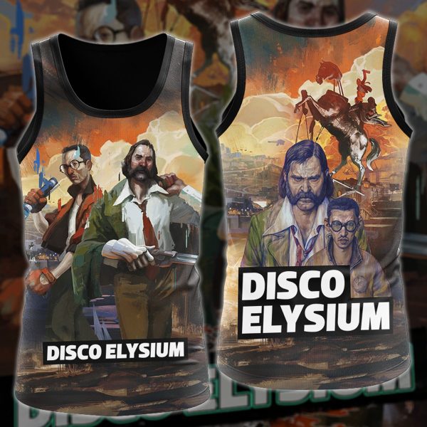 Disco Elysium Video Game All-Over T-shirt Hoodie Tank Top Hawaiian Shirt Beach Shorts Joggers Tank Top S
