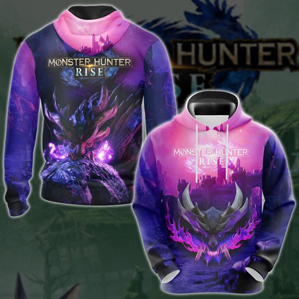 Monster Hunter Rise Video Game 3D All Over Printed T-shirt Tank Top Zip Hoodie Pullover Hoodie Hawaiian Shirt Beach Shorts Jogger Hoodie S