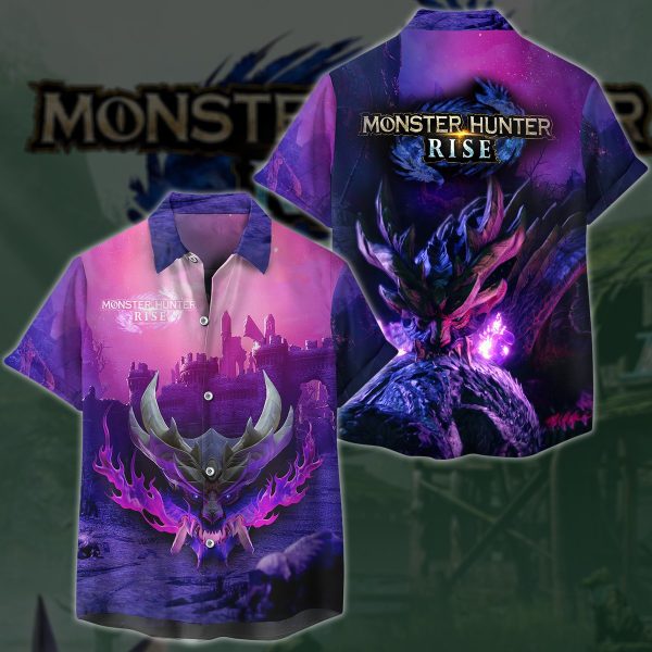 Monster Hunter Rise Video Game 3D All Over Printed T-shirt Tank Top Zip Hoodie Pullover Hoodie Hawaiian Shirt Beach Shorts Jogger Hawaiian Shirt S