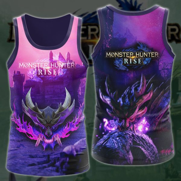 Monster Hunter Rise Video Game 3D All Over Printed T-shirt Tank Top Zip Hoodie Pullover Hoodie Hawaiian Shirt Beach Shorts Jogger Tank Top S