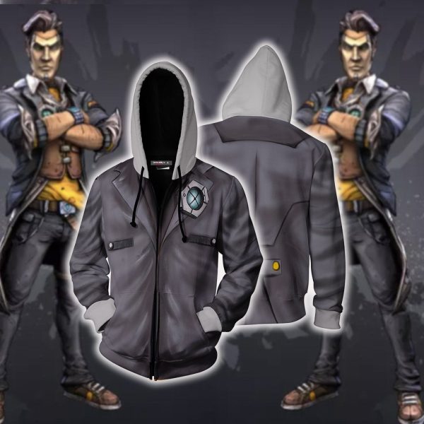 Borderlands Handsome Jack Cosplay Zip Up Hoodie Jacket S Version 1