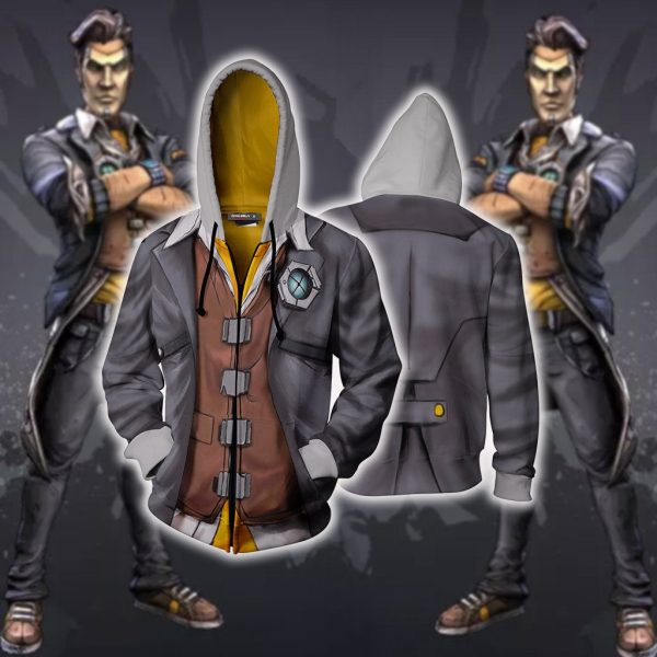 Borderlands Handsome Jack Cosplay Zip Up Hoodie Jacket S Version 2