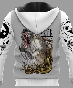 Fenrir Yin Yang Wolf Viking Hoodie back