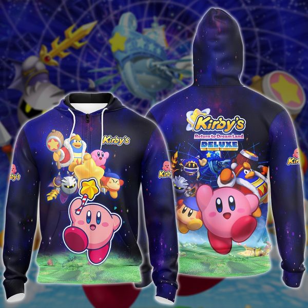 Kirby's Return to Dream Land Deluxe Video Game 3D All Over Printed T-shirt Tank Top Zip Hoodie Pullover Hoodie Hawaiian Shirt Beach Shorts Jogger Zip Hoodie S