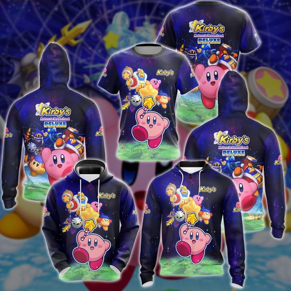 Kirby's Return to Dream Land Deluxe Video Game 3D All Over Printed T-shirt Tank Top Zip Hoodie Pullover Hoodie Hawaiian Shirt Beach Shorts Jogger