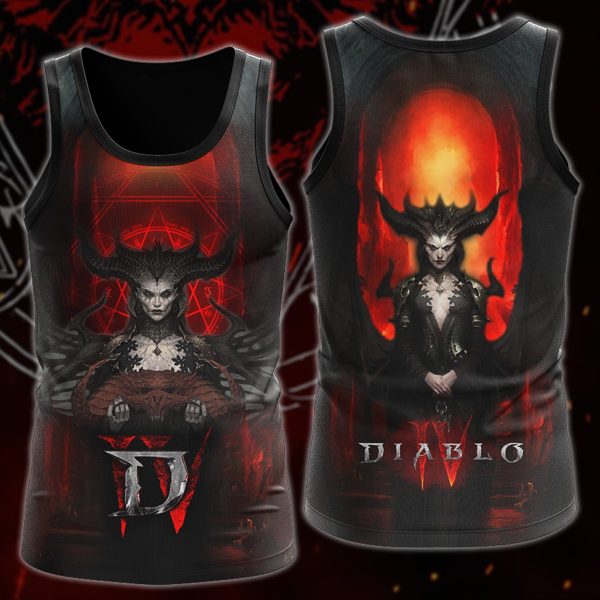 Diablo IV Video Game 3D All Over Printed T-shirt Tank Top Zip Hoodie Pullover Hoodie Hawaiian Shirt Beach Shorts Jogger Tank Top S