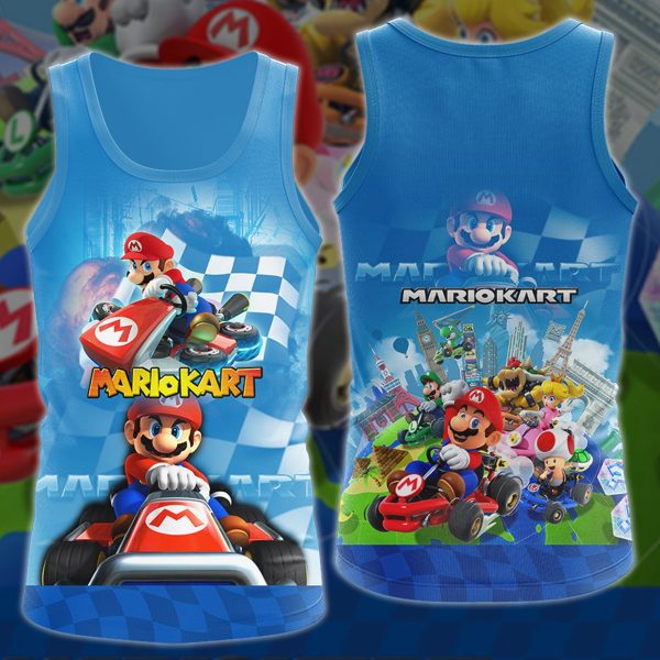 Mario Kart Video Game 3D All Over Printed T-shirt Tank Top Zip Hoodie Pullover Hoodie Hawaiian Shirt Beach Shorts Jogger Tank Top S