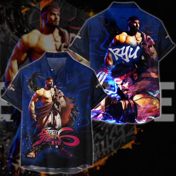 Street Fighter 6 Ryu Video Game 3D All Over Printed T-shirt Tank Top Zip Hoodie Pullover Hoodie Hawaiian Shirt Beach Shorts Jogger Hawaiian Shirt S