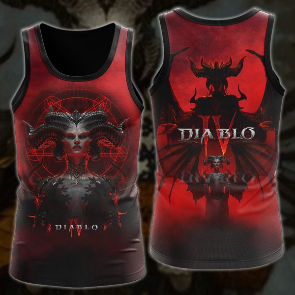 Diablo IV Lilith Video Game 3D All Over Printed T-shirt Tank Top Zip Hoodie Pullover Hoodie Hawaiian Shirt Beach Shorts Jogger Tank Top S