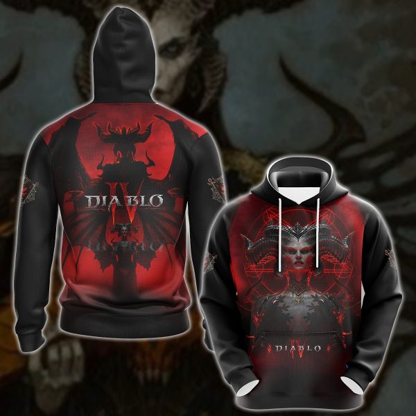 Diablo IV Lilith Video Game 3D All Over Printed T-shirt Tank Top Zip Hoodie Pullover Hoodie Hawaiian Shirt Beach Shorts Jogger Hoodie S